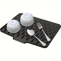 Kitchen Anti-Slip Silicone Drain Mat, Drying Mat, 15.75inch X 12.6inch Built-In Drainage Design Heat Resistant And Easy to Clean, Suitable for Countertop, Sink, Refrigerator, 2pcs Optional, Keeping Kitchen Dry, Kitchen Organization, Christmas, Halloween G