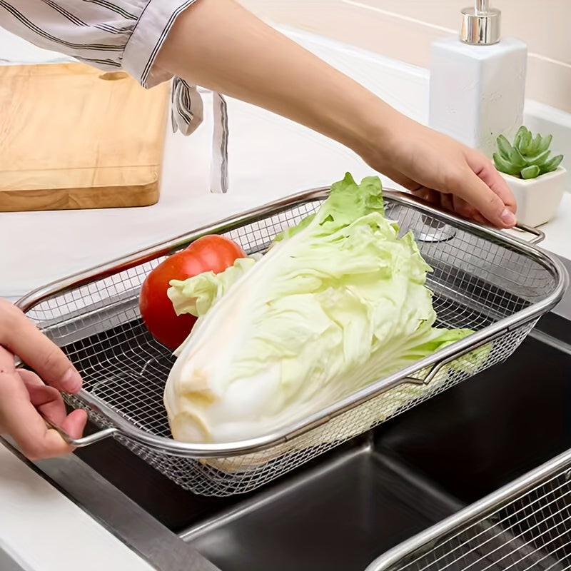 1pc, Stainless Steel Sink Drain Basket, Retractable Kitchen Sink Vegetable And Fruit Drain Rack, Sink Storage Rack, Dish Rack